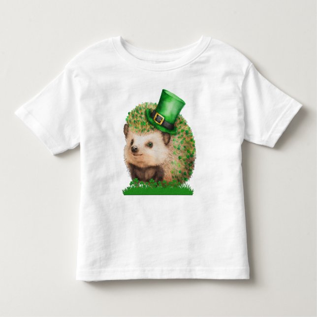 Camiseta de niña de St. Patrick's Day erizo (Anverso)