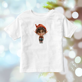 Camiseta de niña escuchando Elfo de Navidad