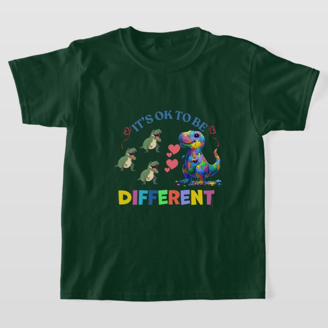 Camiseta de niña – Está bien ser diferente 🦕💖 (Distribución)