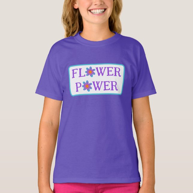 Camiseta de niña Flower Power (Anverso)