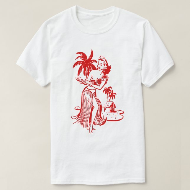 Camiseta de niña Hula roja (Diseño del anverso)