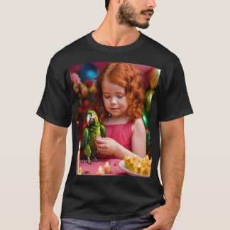 Camiseta de niña linda con loro – Animación infant
