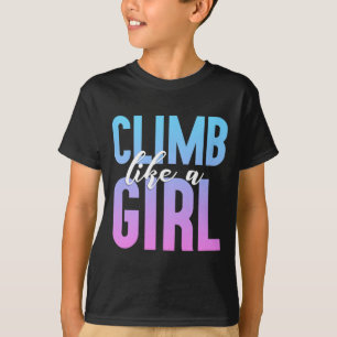 Camiseta de niña linda escalando Regalo de fiesta