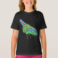 Camiseta de niña (negra) - Saltamontes de roble