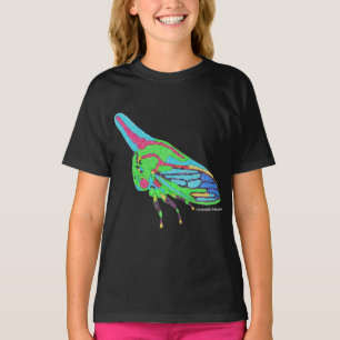 Camiseta de niña (negra) - Saltamontes de roble