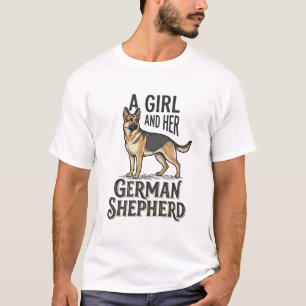 Camiseta de niña pastor alemán Diseño vintage aman
