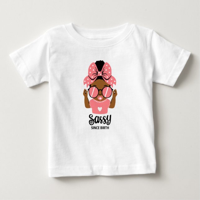 Camiseta de niña pequeña con estilo y afro con gaf (Anverso)
