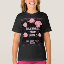Camiseta de niña personalizable 'Baseball Mom Squa