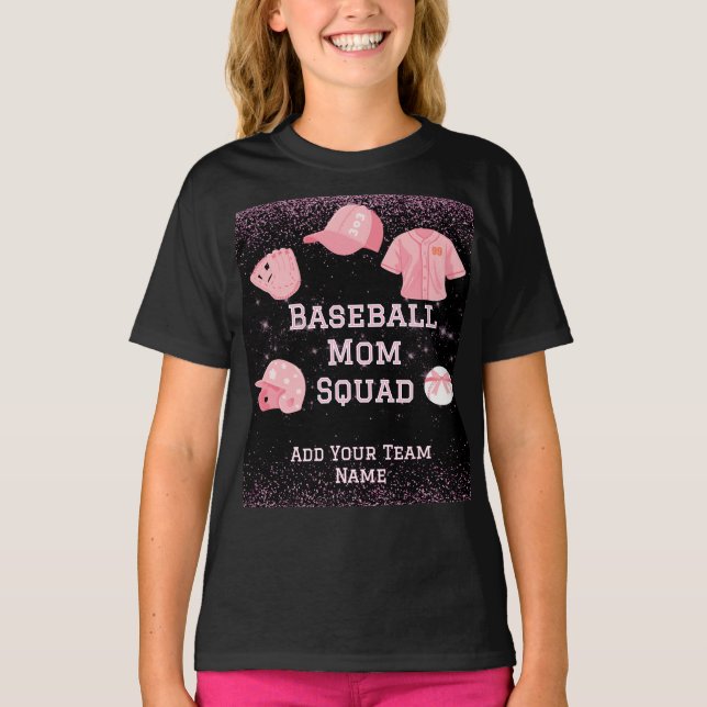 Camiseta de niña personalizable 'Baseball Mom Squa (Anverso)