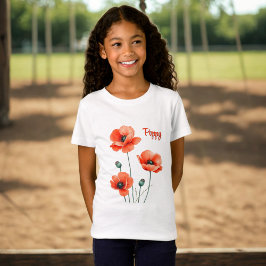 Camiseta de niña personalizada con flores de amopo