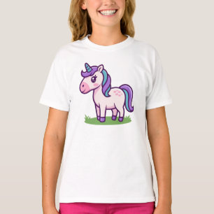 Camiseta de niña personalizada con unicornio lindo