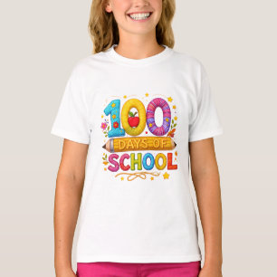 Camiseta de niña profesora 100 días de colegio con