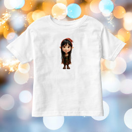 Camiseta de niña traviesa Elfo de Navidad para niñ