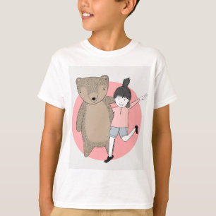 Camiseta de niña y oso de peluche - Ilustración ad