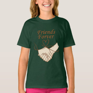 Camiseta de niñas con diseño de manos entrelazadas