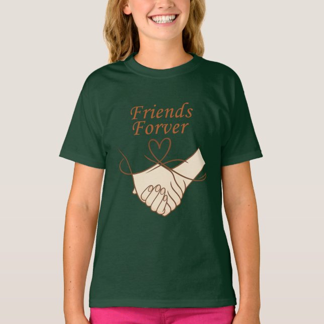 Camiseta de niñas con diseño de manos entrelazadas (Anverso)
