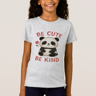 Camiseta de niñas con diseño de panda dibujado a m
