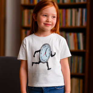 Camiseta de niñas con reloj corriendo