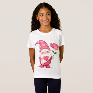 Camiseta de niñas de gnomo de jardín lindo - Flor
