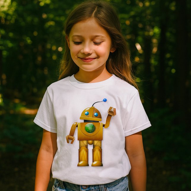 Camiseta de niñas de robots amigables (Subido por el creador)