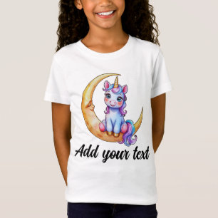 Camiseta de niñas de unicornio pastel