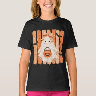 Camiseta de niñas fantasma de Halloween linda