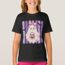Camiseta de niñas fantasma de Halloween linda