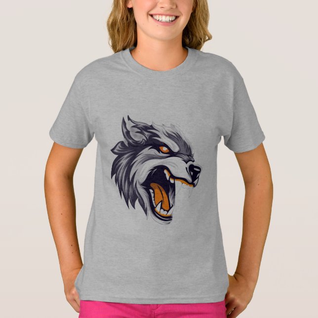 Camiseta de niñas Lobo Feroz (Anverso)