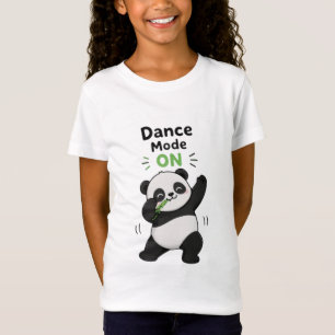 Camiseta de niñas Panda lindo Modo de baile activa