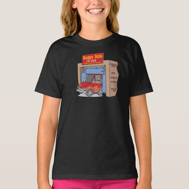 Camiseta de niñas para lavado de coches Happy Auto (Anverso)