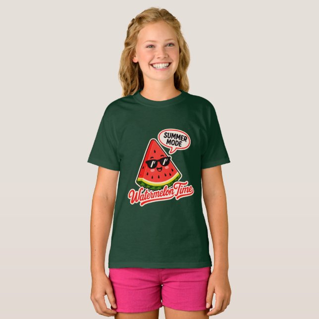 Camiseta de Niñas Sandía Modo Verano (Anverso completo)