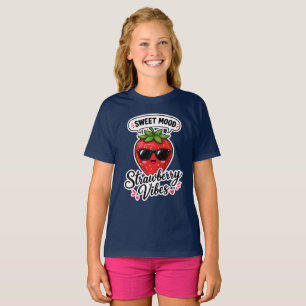 Camiseta de Niñas Vibraciones de Fresa Dulce