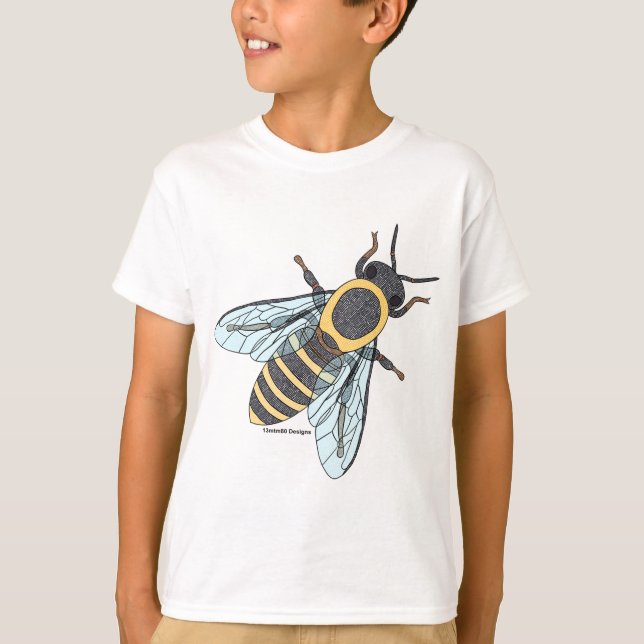 Camiseta de niño - Abeja melífera (blanca) (Anverso)