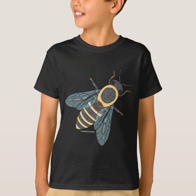 Camiseta de niño - Abeja melífera (vívida) (Anverso)