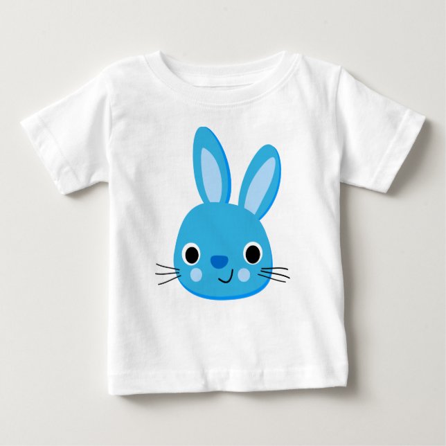 Camiseta de niño bebé de conejo azul (Anverso)