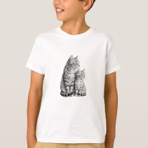 Camiseta de niño con boceto de gato gatito persona