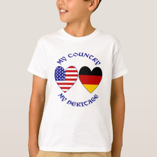 Camiseta de niño con corazones de banderas de Alem