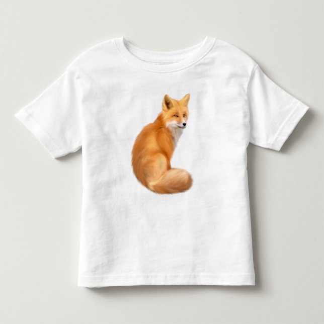 Camiseta de niño con un zorro rojo esponjoso (Anverso)