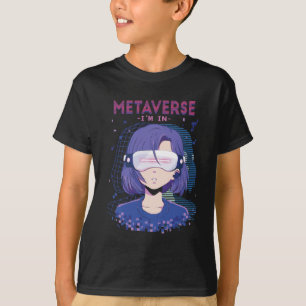 Camiseta de niño de chica de anime con gafas de re