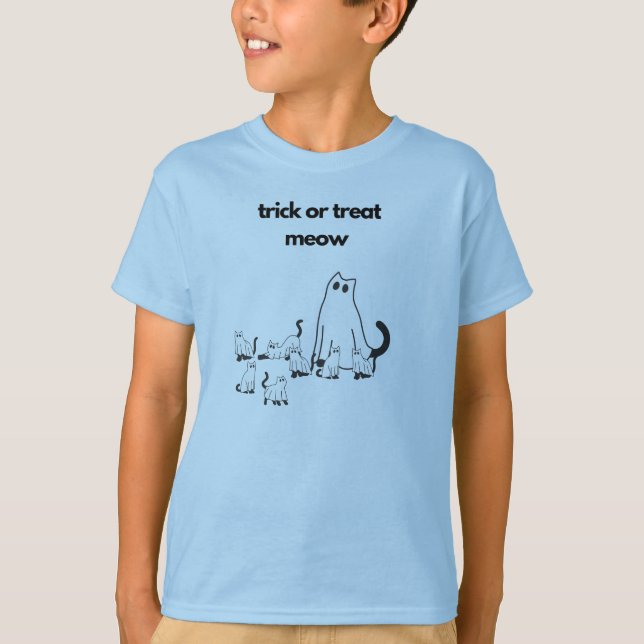 Camiseta de niño de Chica de Gato de Halloween (Anverso)