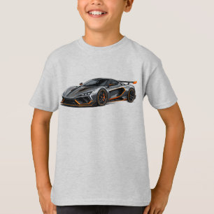Camiseta de niño de coche deportivo futurista