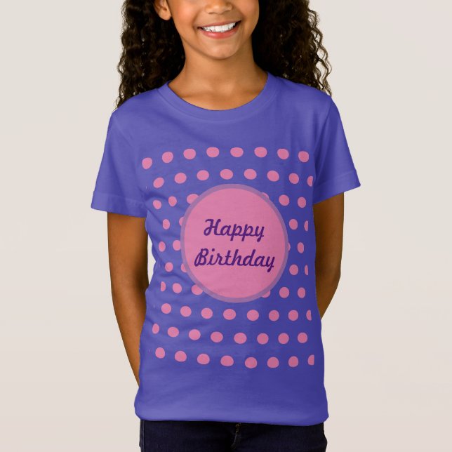 Camiseta de niño de cumpleaños feliz (púrpura y ro (Anverso)