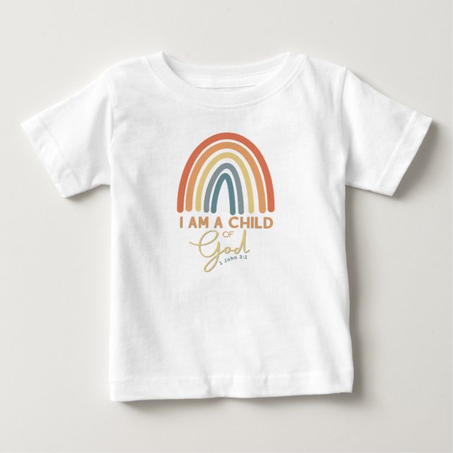 Camiseta de niño de Dios con diseño arcoiris (Anverso)