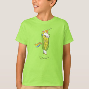 Camiseta de niño de maíz divertida de Unicorn