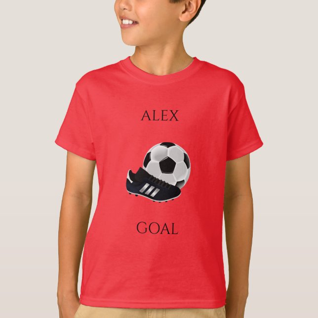 Camiseta de niño de SOCCER, nombre personalizado. (Anverso)
