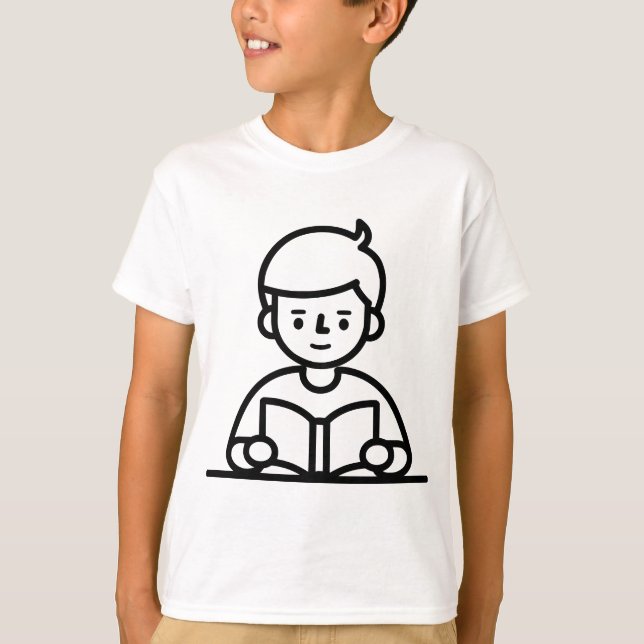 Camiseta de niño lectora de libros (Anverso)