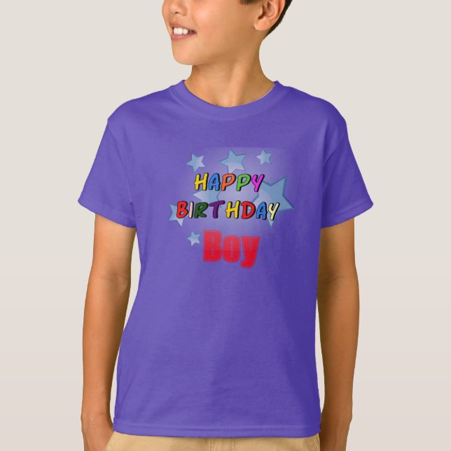 Camiseta de niño morado feliz de cumpleaños (Anverso)