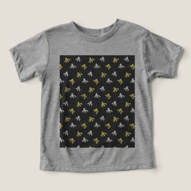 Camiseta de niño pequeño (amarillo gris y mantequi (Diseño delantero )