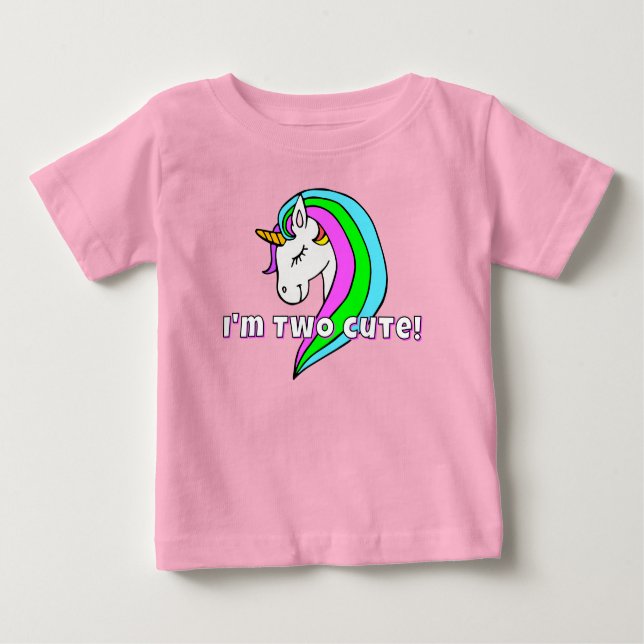 Camiseta de niño pequeño de dos lindos unicornios  (Anverso)