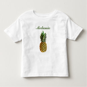 Camiseta de niño pequeño de piña con nombre propio